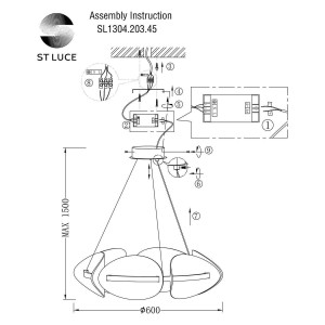 Подвесной светодиодный светильник ST Luce Etoile SL1304.203.45